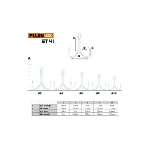 Fujin ST41 Üçlü Maket Balık İğnesi Nickel