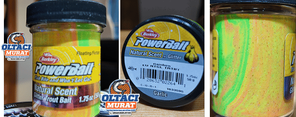 BERKLEY Powerbait Natural Glitter Trout Bait Garlic Sahte Yemi gökkuşağı sarmısaklı RAINBOW-50 GR